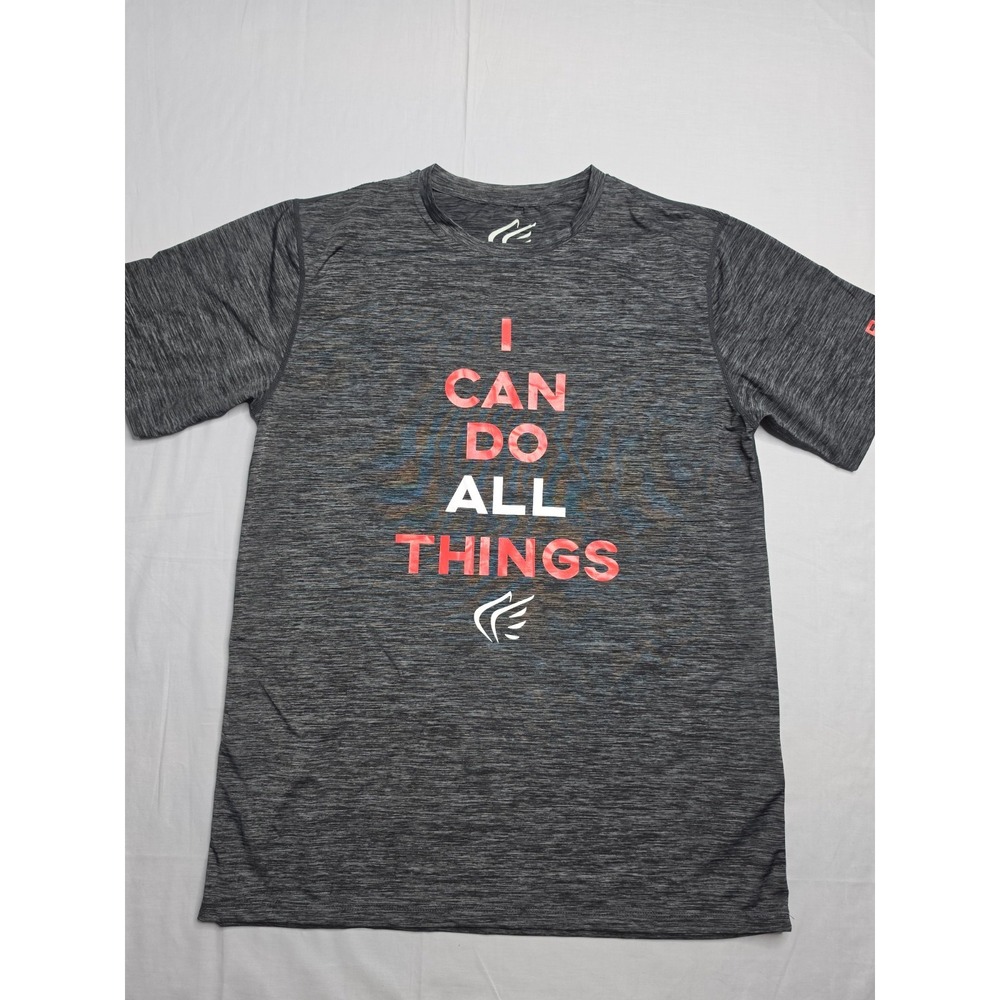 Active Faith In Jesus Name I Play T-Shirt Men's Large Gray I Can Do All Things